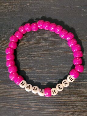 Custom Name Bead Bracelet (choose from any of the 18 different colors avaliable)